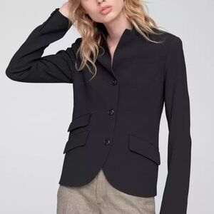 $598 Unworn Rag & Bone Slade Crepe Fabric Blazer in Black